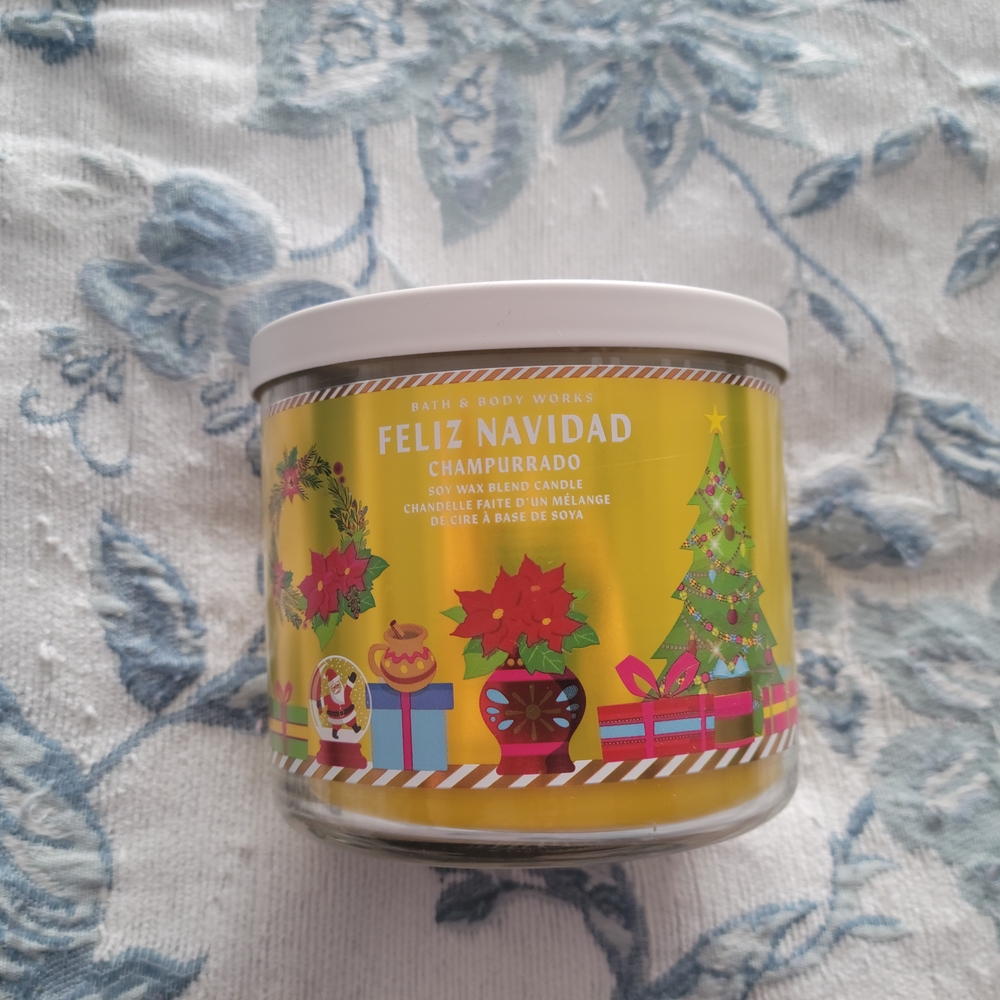 Bath & Body Works Feliz Navidad Champurrado 3 Wick Candle